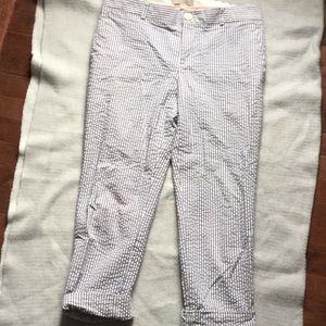 Banana republic blue and white striped pant